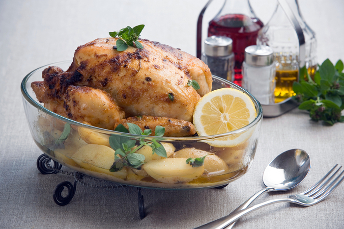 One pan lemon roast chicken and potatoes