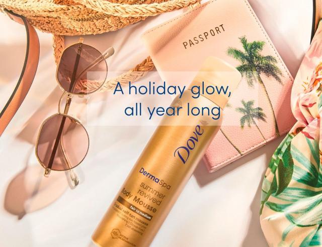  Want sun-kissed holiday skin without the holiday? Dove has you covered this summer.
