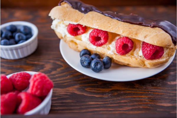 Celebrate Bastille Day with these simple chocolate covered summer berry éclairs