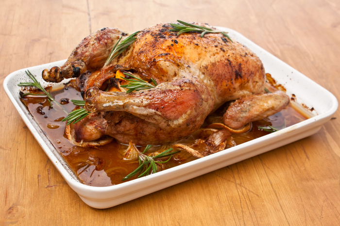 Roast chicken with chorizo and thyme stuffing