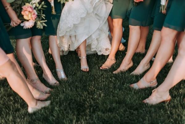 Trending wedding colours 2021: Sage green bridesmaid dresses 