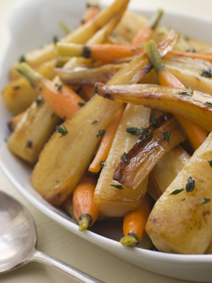 Honey roasted carrots and parsnips