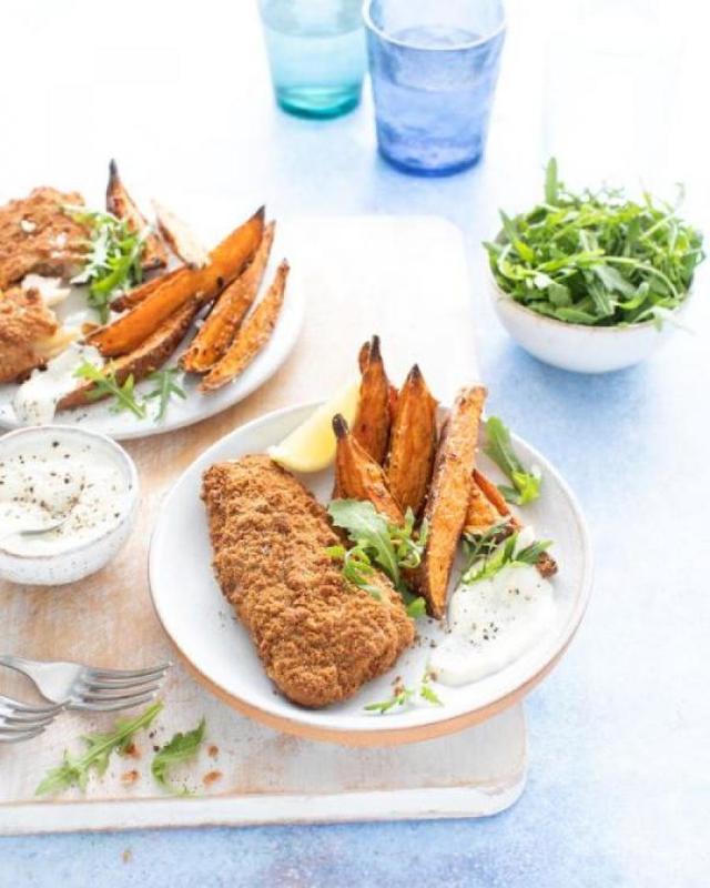 Back to school recipes with Donegal Catch: Wholegrain Donegal Catch with sweet potato wedges