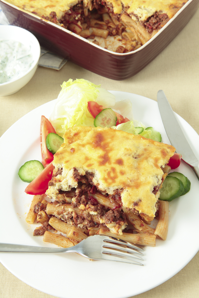 Beef and macaroni pie (Pastitsio)