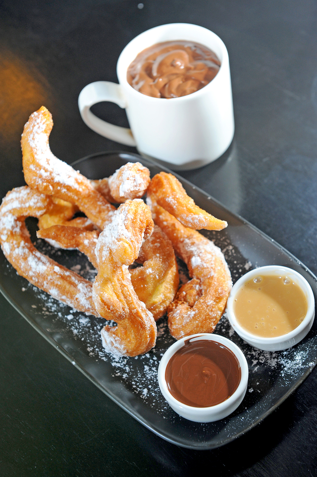 Churros with hot chocolate sauce