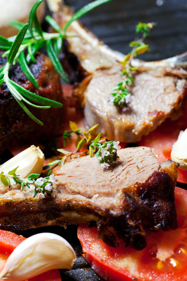 Lamb with smoked garlic and provencal vegetables