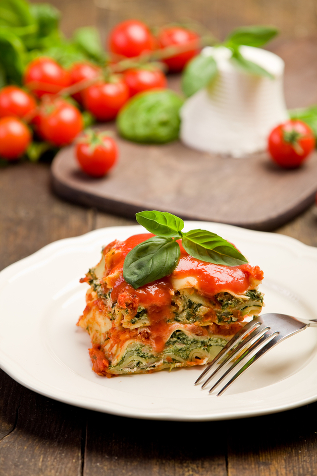 Spinach and cream cheese lasagne