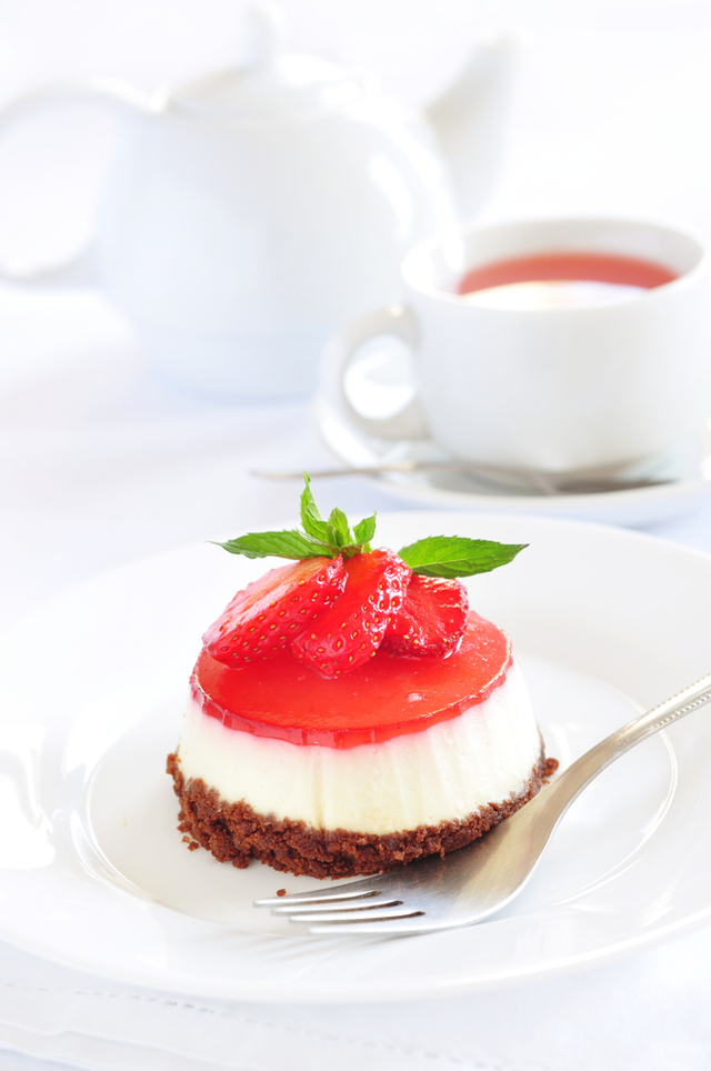 Strawberry and white chocolate cheesecake