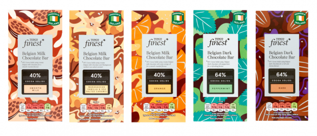 Tesco launches five handcrafted chocolate bars in its finest* range.