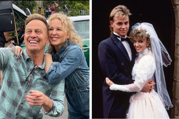 Kylie Minogue & Jason Donovan share snaps from the set of Neighbours
