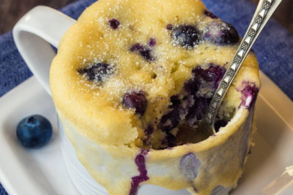 This blueberry mug muffin recipe is the perfect after-school treat