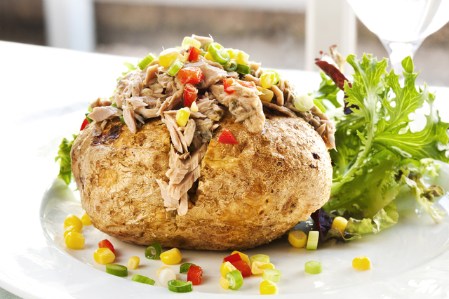 Tuna and sweetcorn baked potato