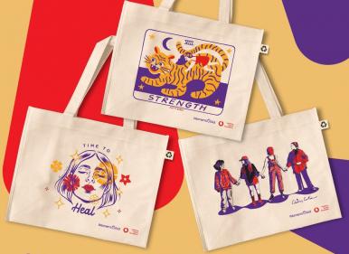 Vodafone partners with Irish artists to create limited-edition bags in support of Women’s Aid