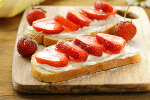 Strawberry and cream cheese sandwich