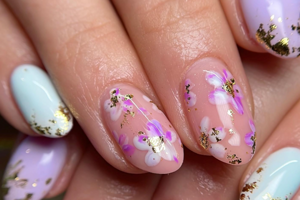 40 Awesome Nail Ideas You Should Try : 3D Wet Flower Coffin Nails