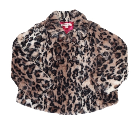 KENZO leopard print fur coat