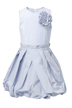 Jottum Grey sleeveless dress w corsage pleating & bubble hem