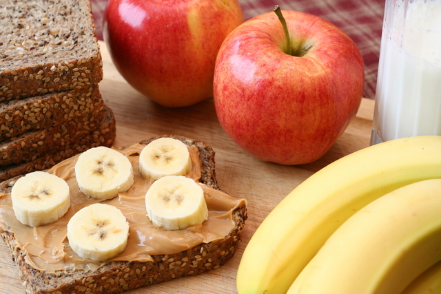 Peanut butter and banana sandwich