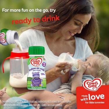 Make daytrips less hassle with Cow & Gate Ready to drink follow-on milks - just shake, open & pour!