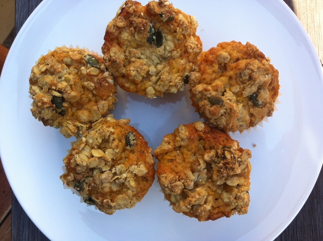 Carrot, apple and pecan muffins 