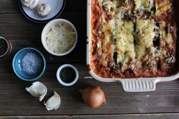 This 3-cheese aubergine veggie lasagne is our go-to dinner right now