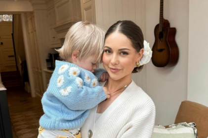 Made In Chelsea’s Louise Thompson reveals snap of holding son Leo for first time