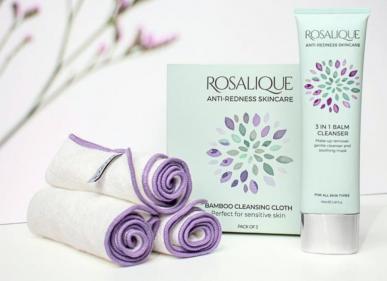 Achieve soothed and clean skin with Rosaliques 3-in-1 Cleansing Balm & Bamboo Cloth Duo