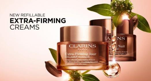 Clarins new Extra-Firming range: age-defying skincare with natural, refillable formulas  