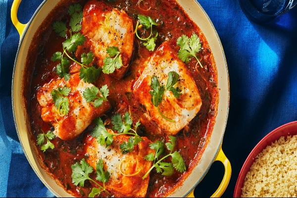 Want to experiment with fish? Try out this recipe for spicy cod in fresh tomato sauce