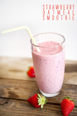 Super sneaky oatmeal strawberry smoothie