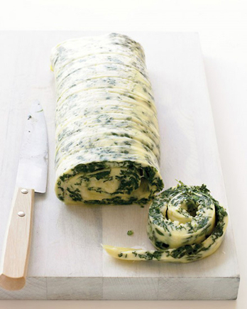 Family-style rolled omelet with spinach and cheddar