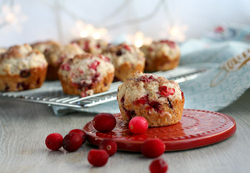 Cranberry eggnog muffins