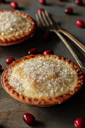 Pear and cranberry individual pies