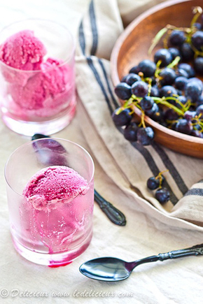 Grape and champagne sorbet