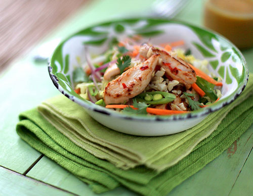  Chicken salad with chilli, ginger and lime dressing