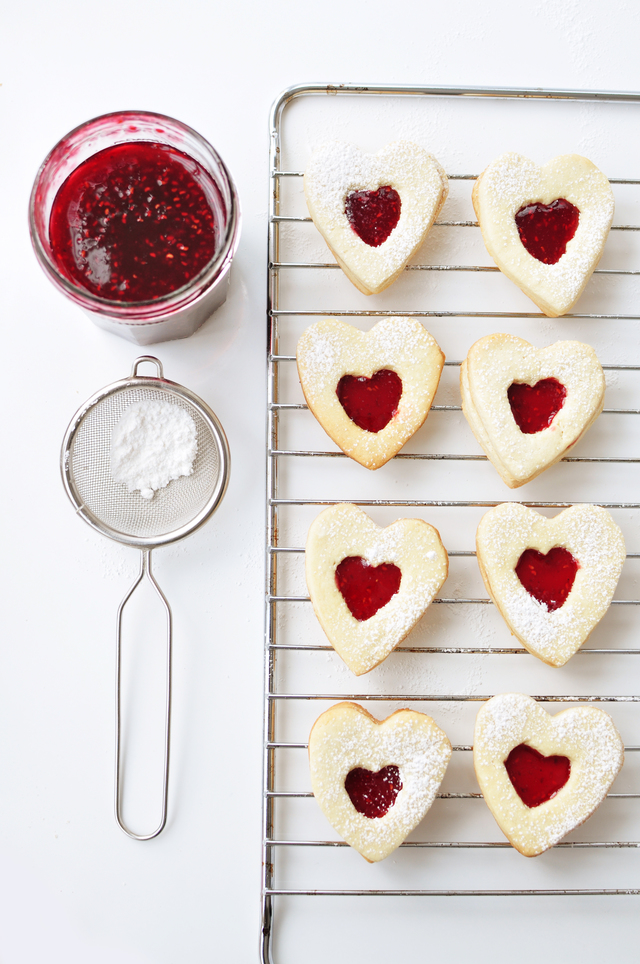 Cherry biscuit hearts