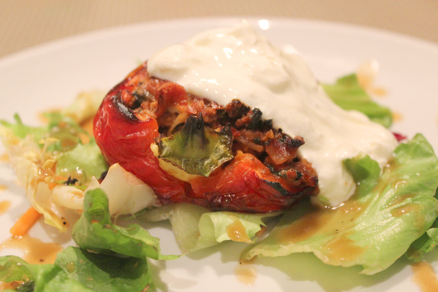 Lamb and rice stuffed peppers