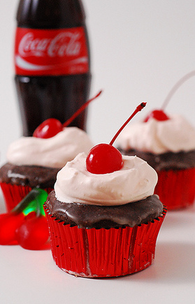Cherry coke cupcakes