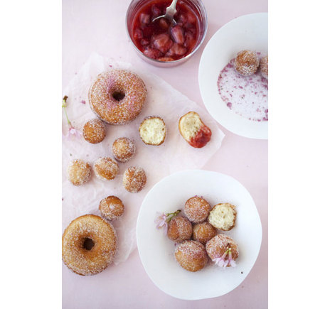 Cherry blossom doughnuts
