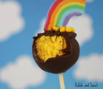 Pot o gold rainbow cake pops