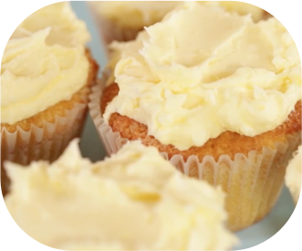 Butter cream cupcakes with golden butter cream