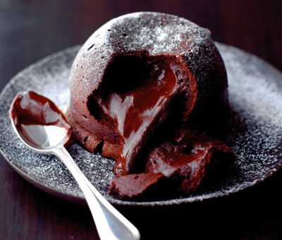 Hot choc fondant puddings