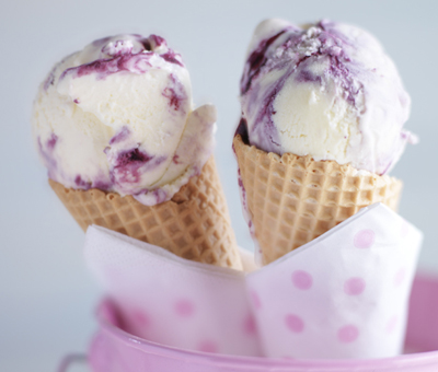 Berry ripple ice cream