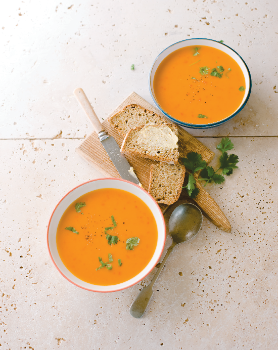 Butternut squash and red pepper soup