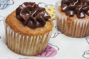Peanut butter cupcakes and chocolate icing