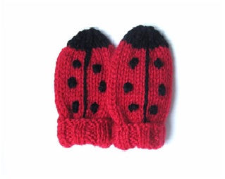 Ladybird mittens