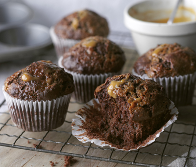 Chocolate caramel muffins