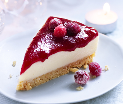 Christmas cranberry cheesecake