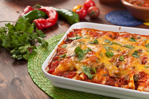 Spinach and ricotta enchiladas