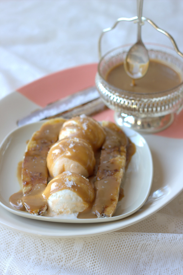 Salted caramel banana split